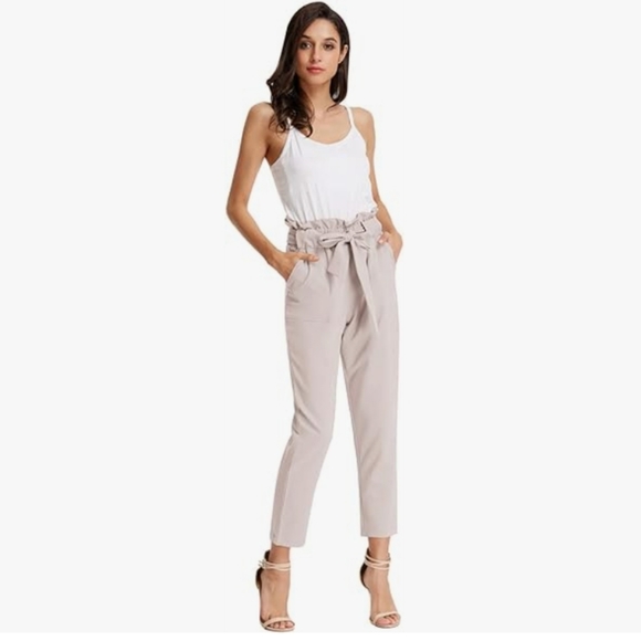 Cropped Paperbag High Waist Pants - Picture 2 of 4